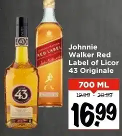 Vomar Voordeelmarkt Johnnie Walker Red Label of Licor 43 Originale aanbieding