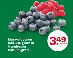 Spar blauwe bessen of frambozen aanbieding