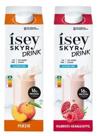 Budget Food Isey Skyr Drink Perzik of Framboos-Granaatappel aanbieding