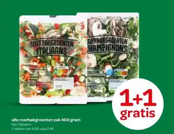 Spar alle roerbakgroenten zak 400 gram aanbieding