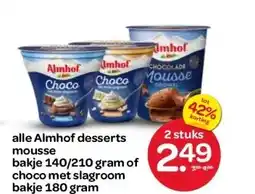 Spar alle Almhof desserts mousse aanbieding