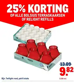 Makro ALLE BOLSIUS TERRASKAARSEN OF RELIGHT REFILLS aanbieding