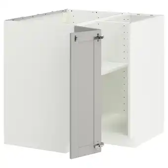 IKEA Metod keukenkast, lichtgrijs. Vierkant wit meubel met grijze deur, scharnierend aanbieding