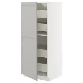 IKEA Witte metod keukenkast, lichtgrijs met verstelbare legplanken, geopend aanbieding