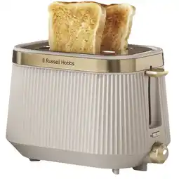 MediaMarkt RUSSELL HOBBS Brontë 2 Snedes Broodrooster Stone Broodrooster Beige aanbieding