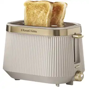 MediaMarkt RUSSELL HOBBS Brontë 2 Snedes Broodrooster Stone Broodrooster Beige aanbieding