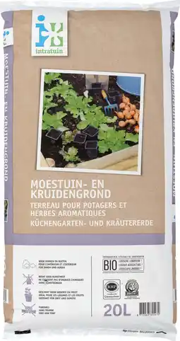 Intratuin Intratuin Biologische moestuin- en kruidengrond turfvrij 20L aanbieding