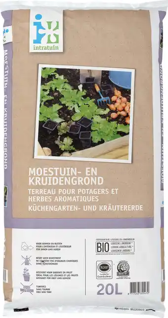 Intratuin Intratuin Biologische moestuin- en kruidengrond turfvrij 20L aanbieding