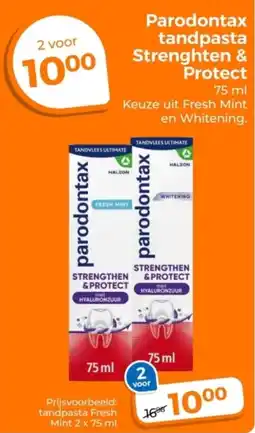 Trekpleister Parodontax tandpasta Strenghten & Protect aanbieding