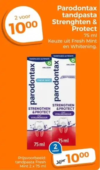 Trekpleister Parodontax tandpasta Strenghten & Protect aanbieding
