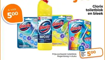 Trekpleister Glorix toiletblok en bleek aanbieding