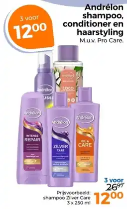 Trekpleister Andrélon shampoo, conditioner en haarstyling aanbieding