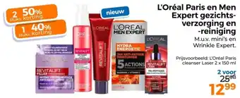 Trekpleister L'Oréal Paris en Men Expert Gezichtsverzorging en Reiniging aanbieding