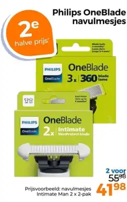 Trekpleister Philips OneBlade navulmesjes aanbieding