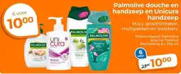 Trekpleister Palmolive douche en handzeep en Unicura handzeep aanbieding