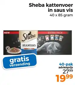 Trekpleister Sheba kattenvoer in saus vis aanbieding
