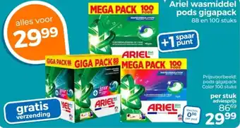 Trekpleister Ariel wasmiddel pods gigapack aanbieding