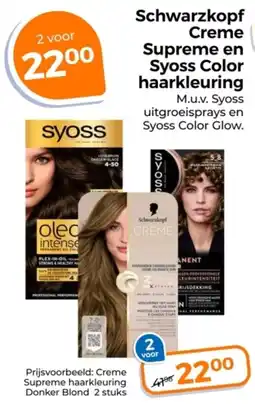 Trekpleister Schwarzkopf Creme Supreme en Syoss Color haarkleuring aanbieding