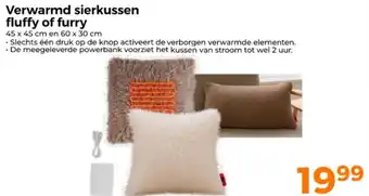 Trekpleister Verwarmd sierkussen fluffy of furry aanbieding