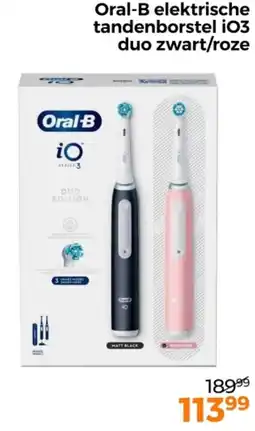 Trekpleister Oral-B elektrische tandenborstel i03 duo zwart/roze aanbieding
