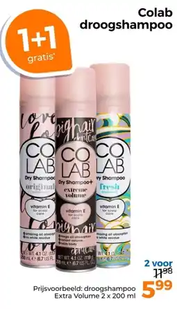 Trekpleister Colab droogshampoo aanbieding