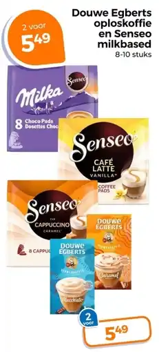 Trekpleister Douwe Egberts oploskoffie en Senseo milkbased aanbieding