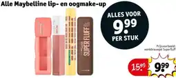 Kruidvat Alle Maybelline lip en oogmake-up aanbieding