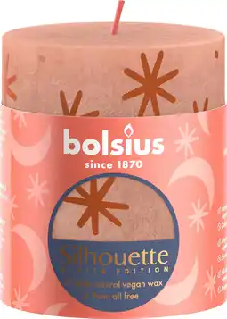Intratuin Bolsius stompkaars Rustiek silhouette roze 35 uur D 6,8 H 8 cm aanbieding