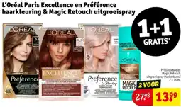 Kruidvat L'Oréal Paris Excellence en Préférence haarkleuring & Magic Retouch uitgroeispray aanbieding