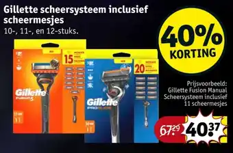 Kruidvat Gillette scheersysteem inclusief scheermesjes aanbieding