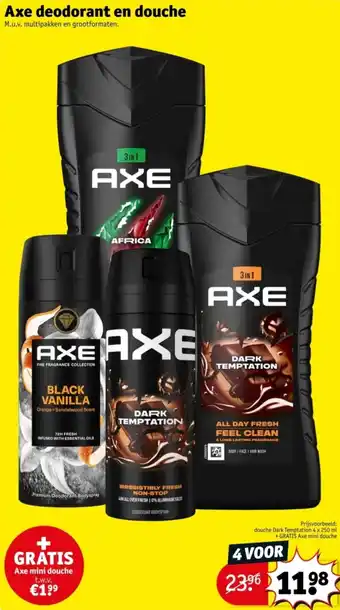 Kruidvat Axe deodorant en douche aanbieding