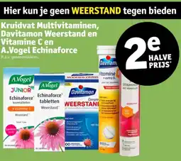 Kruidvat Kruidvat Multivitaminen, Davitamon Weerstand en Vitamine C en A.Vogel Echinaforce aanbieding