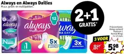 Kruidvat Always en Always Dailies aanbieding