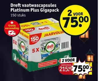Kruidvat Dreft vaatwascapsules Platinum Plus Gigapack aanbieding