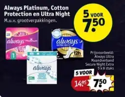 Kruidvat Always Platinum, Cotton Protection en Ultra Night aanbieding