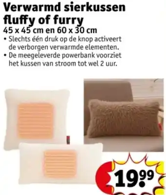 Kruidvat Verwarmd sierkussen fluffy of furry aanbieding