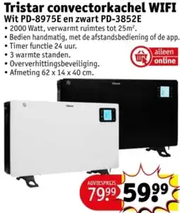 Kruidvat Tristar convectorkachel WIFI Wit PD-8975E en zwart PD-3852E aanbieding