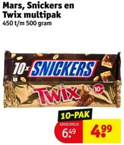 Kruidvat Mars, Snickers en Twix multipak aanbieding