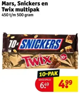 Kruidvat Mars, Snickers en Twix multipak aanbieding
