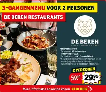 Kruidvat De beren restaurants aanbieding