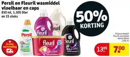 Kruidvat Persil en Fleuril wasmiddel vloeibaar en caps aanbieding