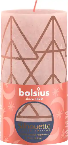 Intratuin Bolsius stompkaars Rustiek silhouette roze 60 uur D 6,8 H 13 cm aanbieding