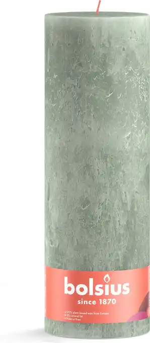 Intratuin Bolsius stompkaars Shine groen 200 uur D 10 x H 30 cm aanbieding