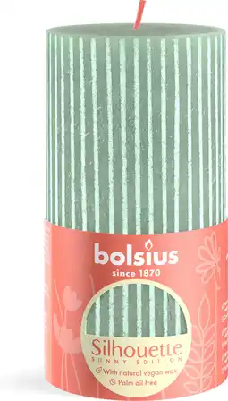 Intratuin Bolsius stompkaars Rustiek Shine groen 60 uur D 6,8 H 13 cm aanbieding