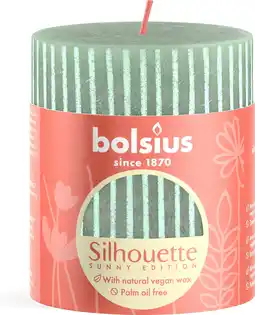 Intratuin Bolsius stompkaars Rustiek Shine groen 35 uur D 6,8 H 8 cm aanbieding