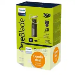 MediaMarkt Philips Oneblade Pro 360 Face & Body Bundel Qp6652/61 Multigroomer Chroom + Qp430/50 Mesjes 3x aanbieding