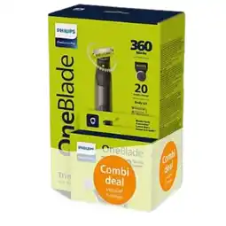 MediaMarkt Philips Oneblade Pro 360 Face & Body Bundel Qp6652/61 Multigroomer Chroom + Qp430/50 Mesjes 3x aanbieding