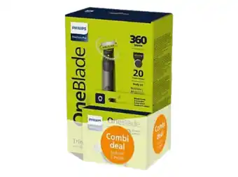 MediaMarkt Philips Oneblade Pro 360 Face & Body Bundel Qp6652/61 Multigroomer Chroom + Qp430/50 Mesjes 3x aanbieding