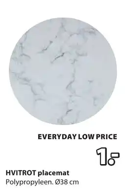 Jysk HVITROT placemat aanbieding