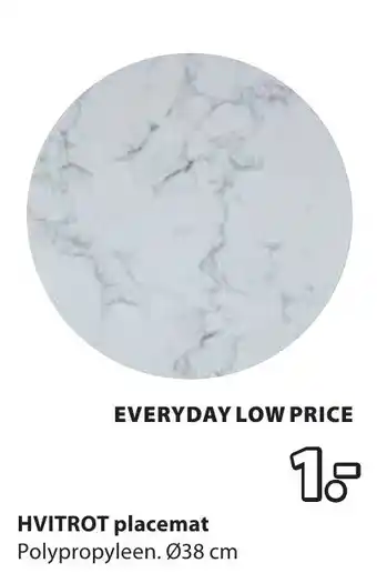 Jysk HVITROT placemat aanbieding